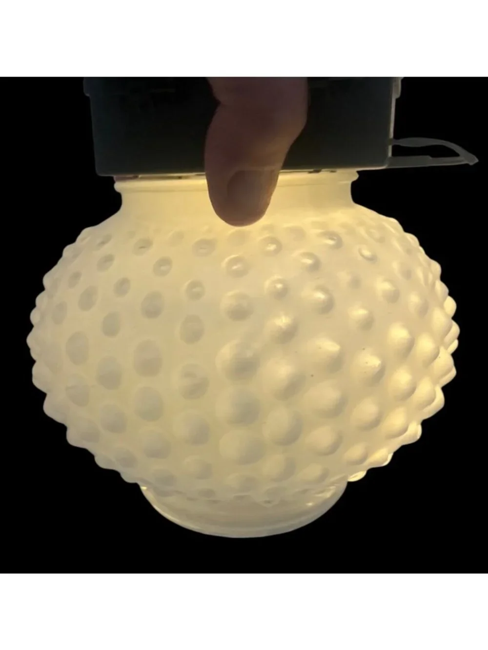 Vintage Frosted Glass Hobnail Light Shade Round Globe Style Elegant Decorative D